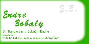 endre bobaly business card