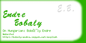 endre bobaly business card